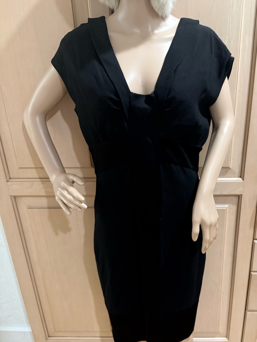 Miu Miu Black V-Neck Midi Dress